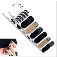 Jaysea Nails Polish Wraps - Color Elegant Black Gold Halloween Street Art - B4G1