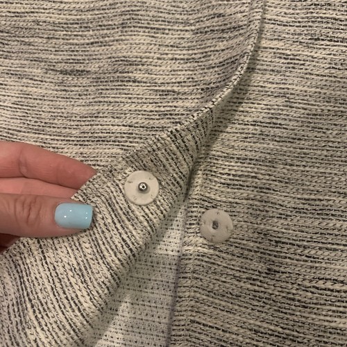 Eileen Fisher Jacket Marled Dove Gray Textured Woven Cotton Coat Size Small - Picture 5 of 7