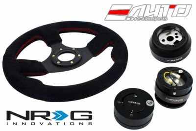 NRG 320 Race Suede Steering Wheel RD/170 Hub/2.0 Black Quick Release/Matt Lock b