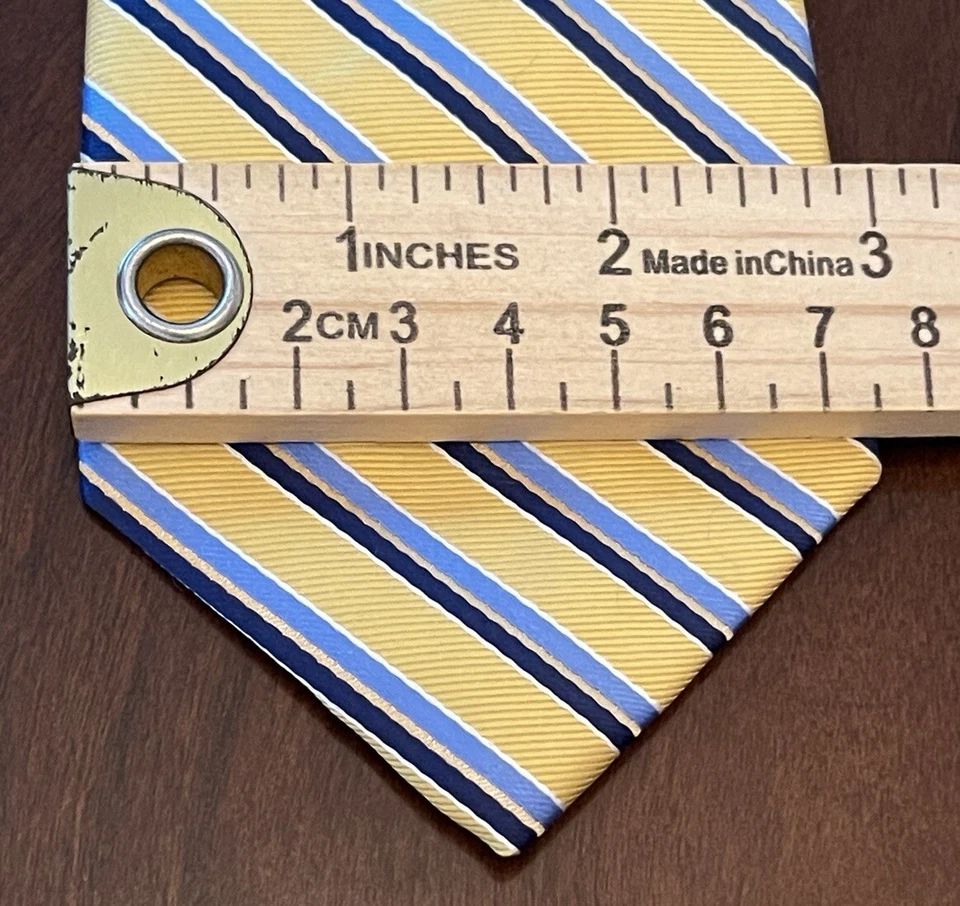 U.S Polo Assn. Corbata de cuello para hombre 100 % poliéster dorada azul hecha en China Foto 4 de 4