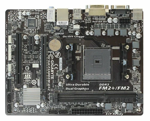 Gigabyte GA-F2A88XM-DS2 Motherboard Socket FM2+ DDR3 AMD A88X - Picture 1 of 2