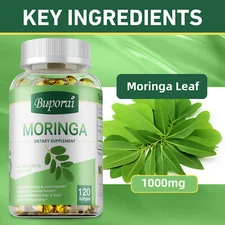 Moringa Capsules 1000mg - Antioxidants, Super Greens, Reduce Inflammation