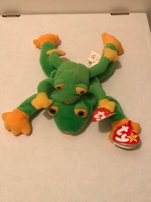 Vintage Rare Retired Ty Beanie Baby Smoochy the Frog 1997 With Teenie Smoochy