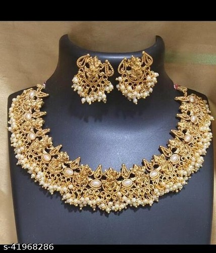 Indian Bollywood Gold Plated Bridal Women Wedding Fashion Jewelry Necklace Set - Bild 4 von 6