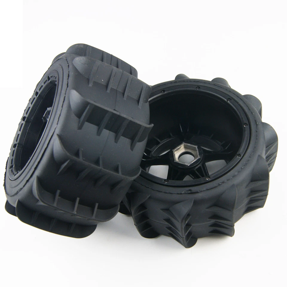 Big HD Rear Sand Tires Wheel Kit for Hpi Rovan Kingmotor Baja 5t 190mm - Image 2 of 4