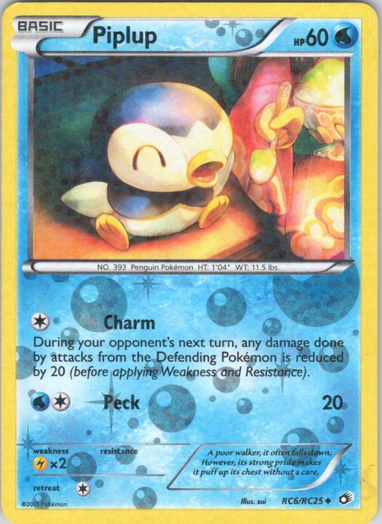 2013 Black & White - Legendary Treasures Piplup HOLO #RC6