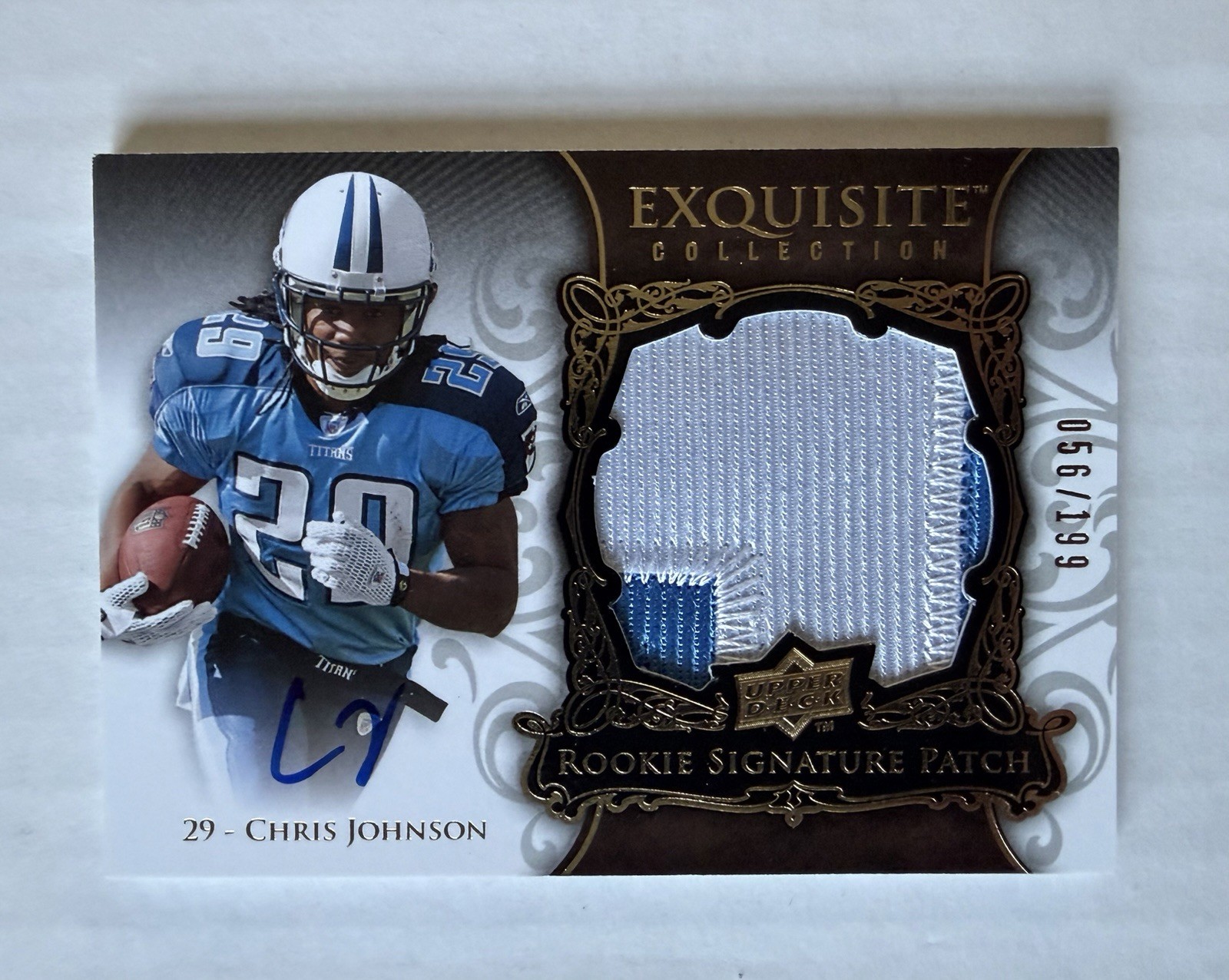 2008 Exquisite Chris Johnson Rookie Patch Auto RPA #/199