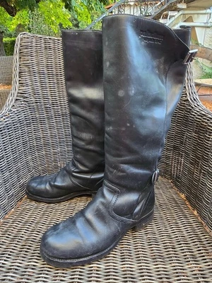 (M057 A60) 🖤🥾 Palladium – Bottes hautes en cuir noir – Bride réglable – T.39 - Photo 1/4