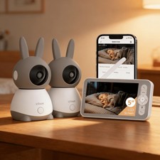 ieGeek 2K Babyphone mit 2 Kamera Nachtsicht Automatische Verfolgung 2-Wege-Audio