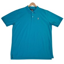 Psycho Bunny Mens Pima Cotton Polo Shirt Teal Blue Size 9 XXL Short Sleeve Logo