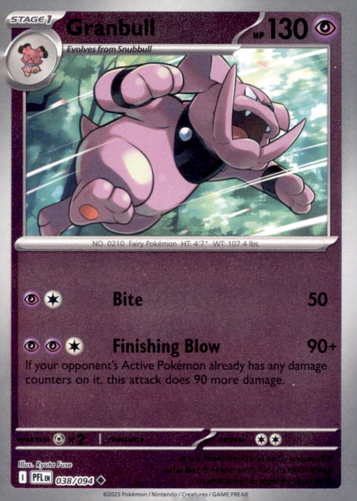 Pokemon Granbull 38/94 Phantasmal Flames Reverse Holo 3 Card Lot