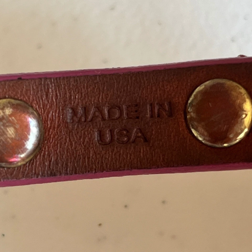 Tory Burch粉色皮革包裹式手链金色标志耳钉设计师珠宝首饰女式 — 第 3/4 张图片