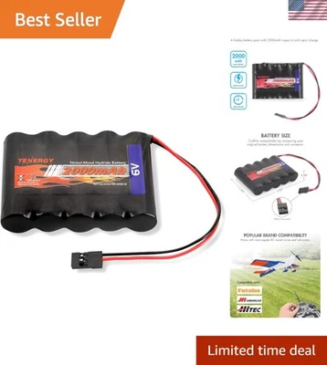 Compact 2000mAh NiMH Receiver Battery with Hitec Connectors for Fast Recharging - Image 1 of 4