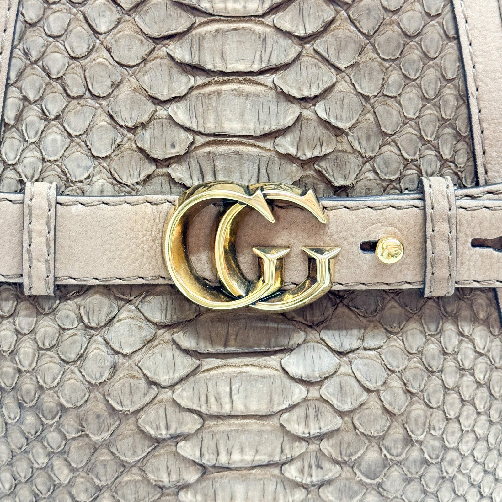 GUCCI Wave Brown Python Embossed Leather Shoulder… - image 13