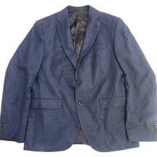 Hugo Boss Stretch 42 Guabello Mens Navy Blue Blazer 42R 52 Wool Read 