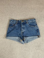 Forever 21 Women's Sz 25 Blue Distressed Short Jean Shorts