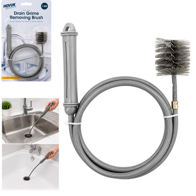 1,5m Flexible Abfluss Reinigungsbürste Waschbecken Bad Dusche Rohr Haarentferner