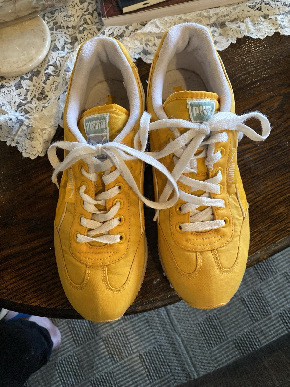 PUMA Easy Rider Yellow Sneakers Women 8 Excellent Used Condition Retro ...
