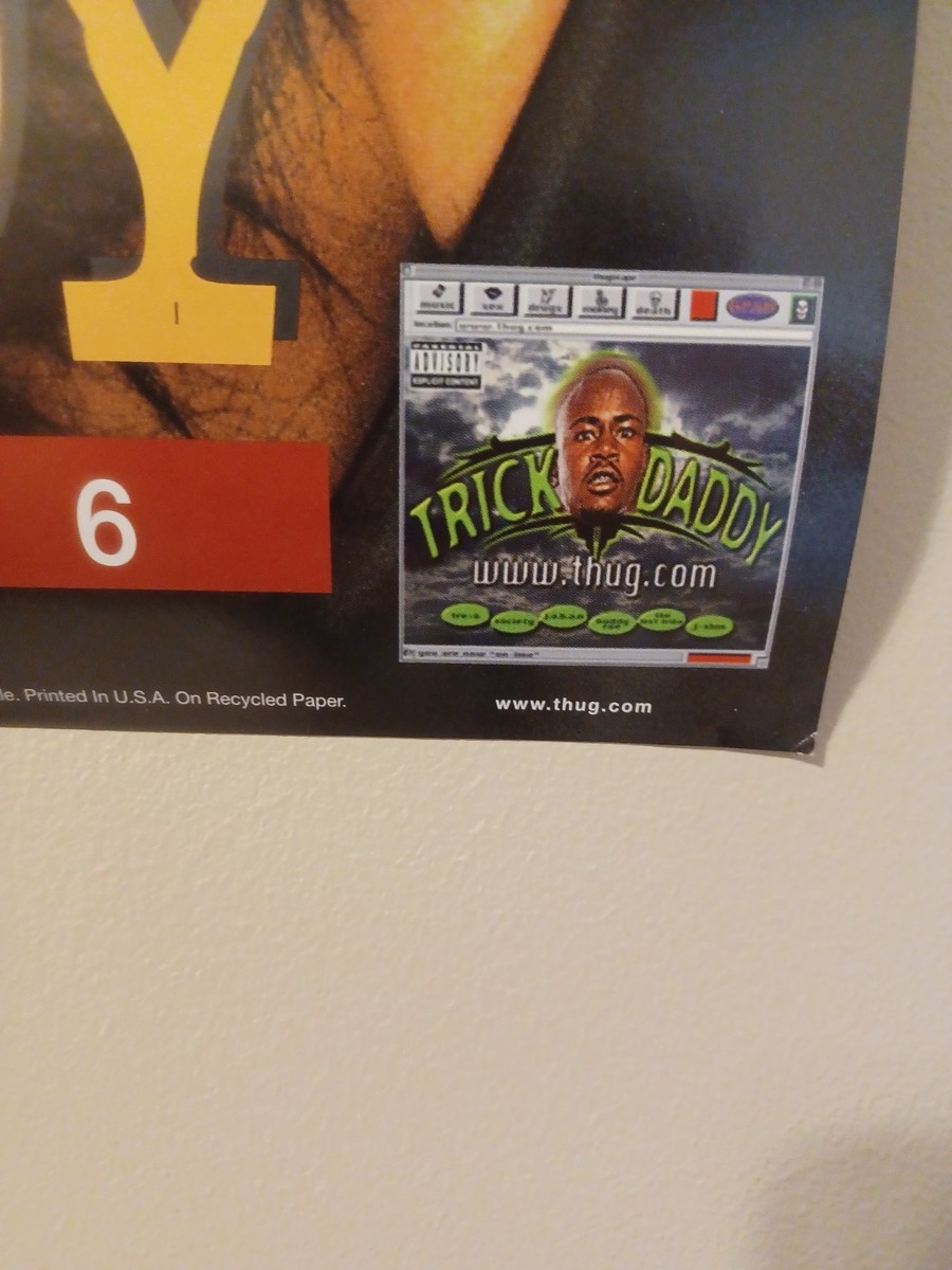 Vintage Trick Daddy Thug.com Sweatin Me Promo Poster 18x24 Hip Hop