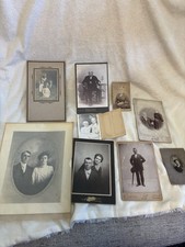 Antique Lot Cabinet Card Photographs Couples Adults Children Women Men Vtg