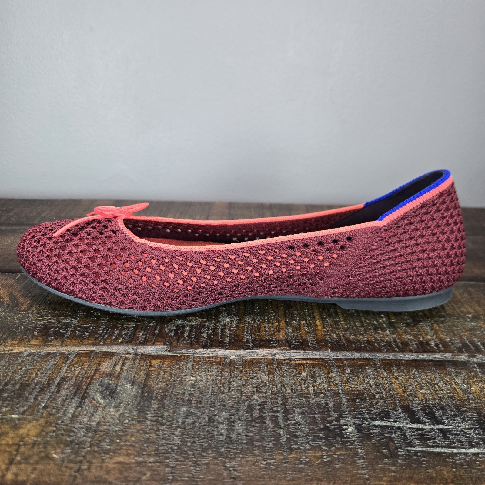 Rothys The Ballet Flat Bow Womens 8.5 Flats Slip On Ballet Shoes Red