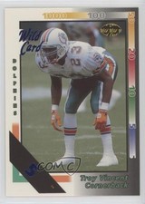 1992 Wild Card 5 Stripe Troy Vincent #358 Rookie RC 4gd. rookie card picture