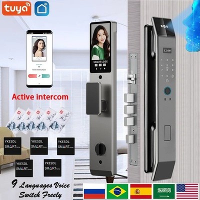 Tuya APP Smart Life APP Control Voice Intercom Smart Lock 3D Face Recognition Fi