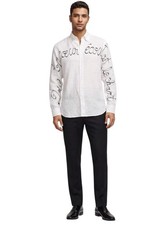 PIERRE CARDIN- 2003 Printed Cotton L/S Shirt, Size XL