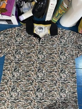 Billionaire Boys Club Mens Brigade Green Brown Astronaut Camo Polo Shirt Sz XL