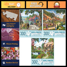 Large 300-Piece Jigsaw Puzzle Set for Adults - Village Life Art, 18" x 24