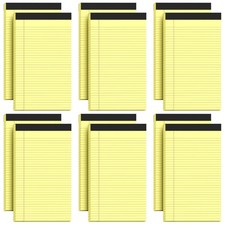 Legal Pads 8.5 x 14, Wide Ruled 12 Pack Yellow Paper 8.5x14 IN