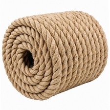 Twisted Manila Jute Rope 3/4 in x 50 ft Natural Thick 3/4 x 50 ft, Brown