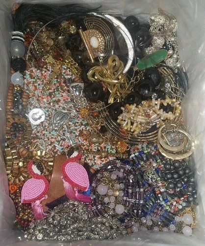 Vintage Mod New Mixed Lot Costume Jewelry Craft Wear Repair Repurpose 15+ lbs #3