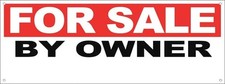 18x48 FOR SALE BY OWNER Vinyl Banner Sign with Grommets rwb