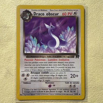2001 Pokemon FRENCH Unlimited Rocket Draco Obscur-Dark Dragonair 33/82 NM