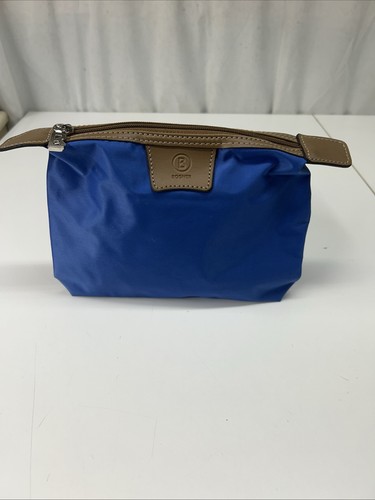 BOGNER for Lufthansa Travel / Storage Toiletry Amenity Bag Blue Nylon & Leather
