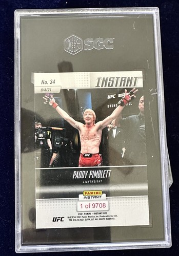 Paddy Pimblett SGC 9.5 Panini Instant 1/9708 Rookie UFC - Picture 2 of 2
