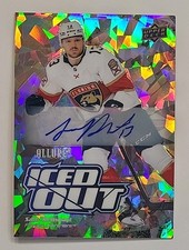 2022-23 UD ALLURE #IO-14 SAM REINHART ICED OUT BLUE AUTO FLORIDA PANTHERS