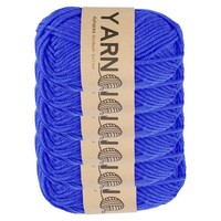 6Pcs HäKelgarn, 1,8Mm Blaues 5-Fach Acrylgarn FüR 328 Yards