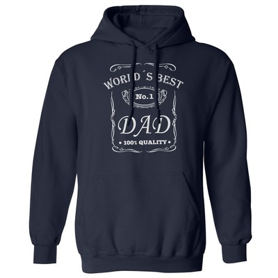Worlds Best Dad - Whiskey Label Fathers Day Unisex Hooded Sweatshirt