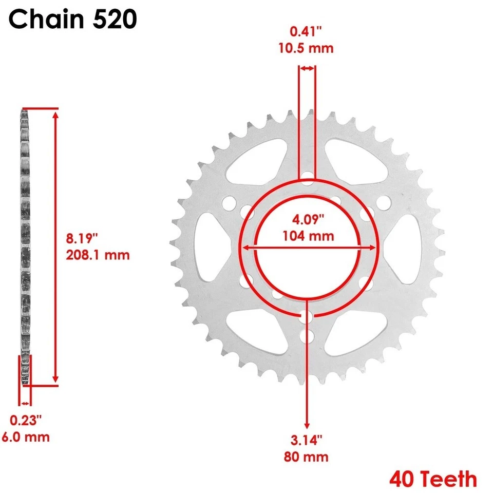 Комплект черной приводной цепи и звездочки для Kawasaki Ninja ZX-6R ZX636B 2003 2004 - Изображение 4 из 4