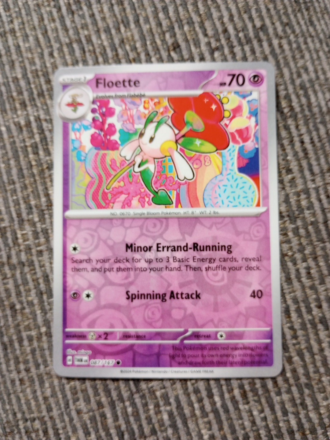 Pokemon TCG Floette Scarlet & Violet Series - Twilight Masquerade #87 Reverse