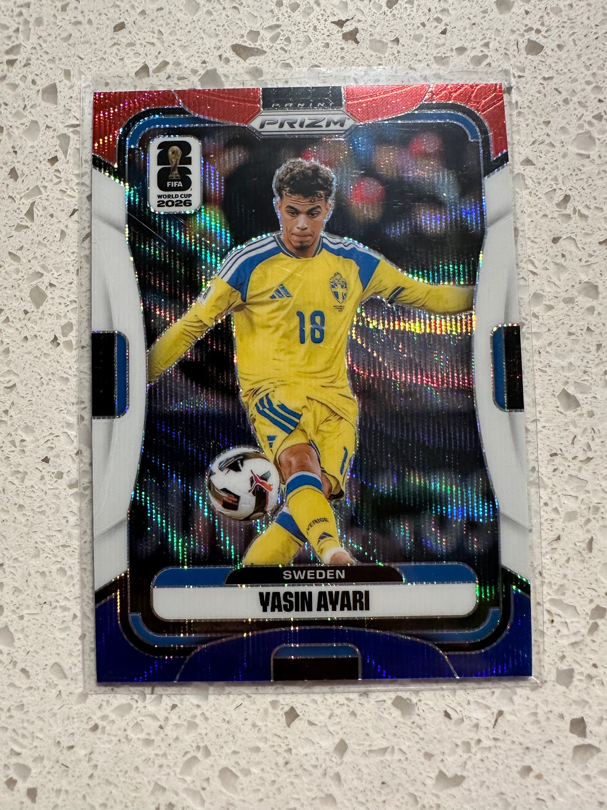 2026 Panini Prizm World Cup Yasin Avari Sweden Red White Blue Wave #498
