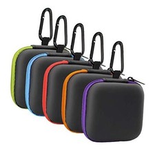 5Pack Square Earbud Case Portable EVA Carrying Case Storage Bag Cell Phone