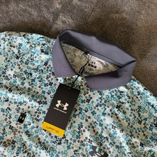 NWT Under Armour Mens UA Matchplay Printed Golf Polo Shirt Size: Medium