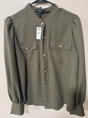 Express Hunter Green Blouse