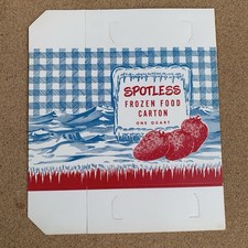 Vintage Spotless Frozen Food Freezer Box Food Packaging Quart Size