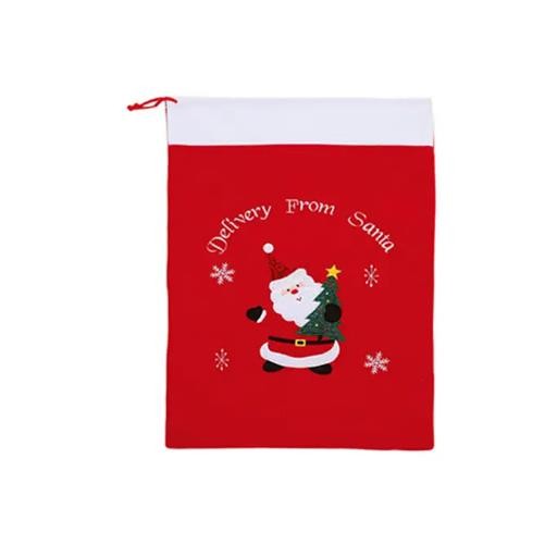 Red Santa with Tinsel Tree Sack 70cm