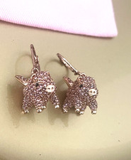 Kate Spade Rose Gold Tone 3D Pave Flying Pig ...
