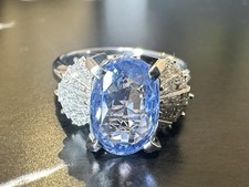 Natural No Heat Blue Sapphire Diamond Ring 2....